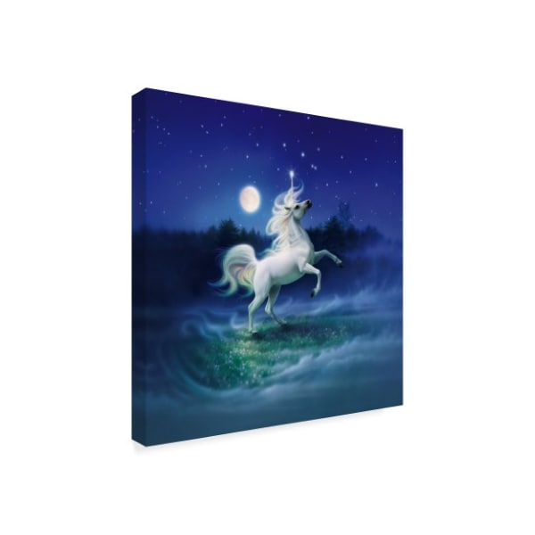 Kirk Reinert 'Frolicking Unicorn' Canvas Art,18x18